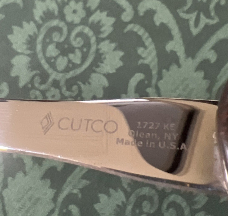 Cutco 1725 KD Carving Knife and 1727 KC Carving Fork Classic Handle No Box W