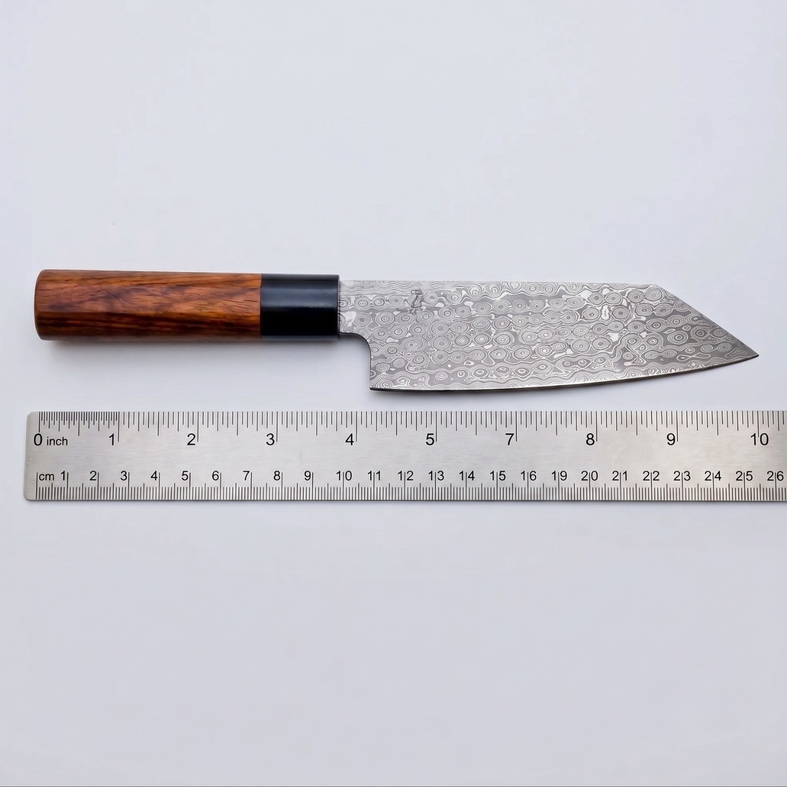 Damascus Steel Kiritsuke Chef Knife 6″ Blade Two-Tone Wood Handle No Sheath