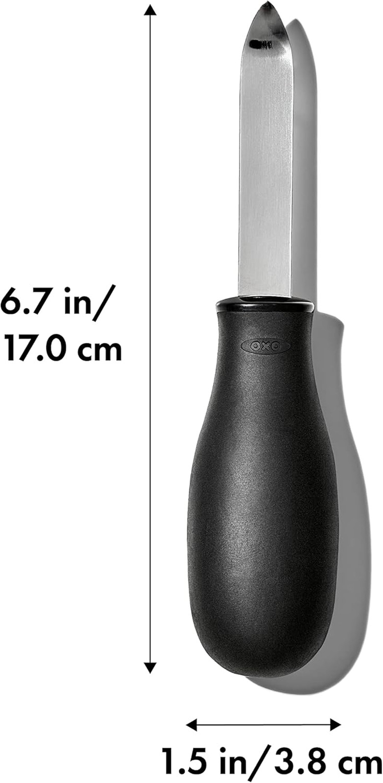 Good Grips Stainless Steel Non-Slip Oyster Knife,Black/Silver