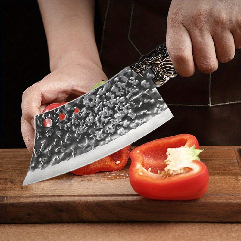 8PCS Professional Stainless Steel Chef Knife Set Kitchen Cooking Butcher Cleaver
