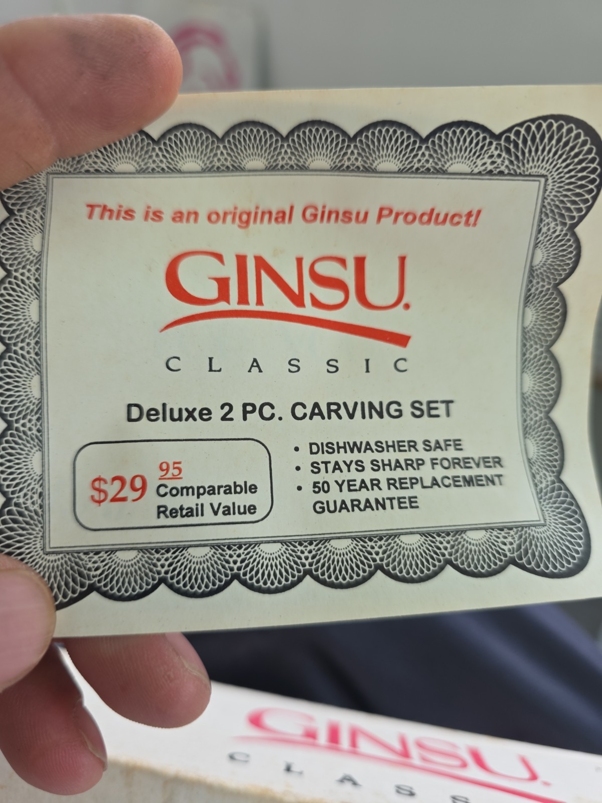 NEW ORIGINAL GINSU Classic Deluxe 2 Piece Carving Set