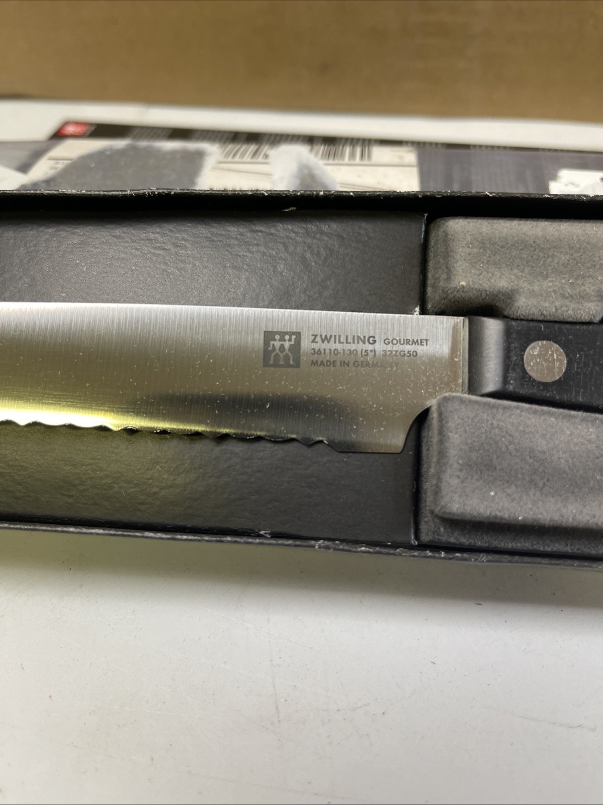 Zwilling GOURMET 5″ UTILITY Knife, Made in Germany, Serrated Blade, 36110-130
