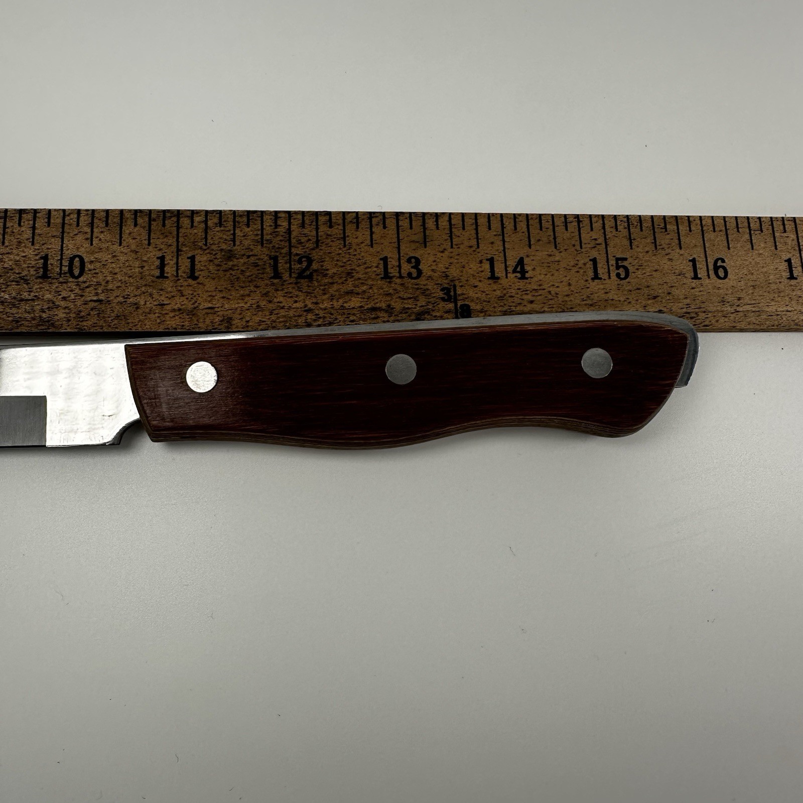 Vtg Maxam Steel Japan Cutlery 10.5 Slicing Carving Knife Wood Handle Full Tang