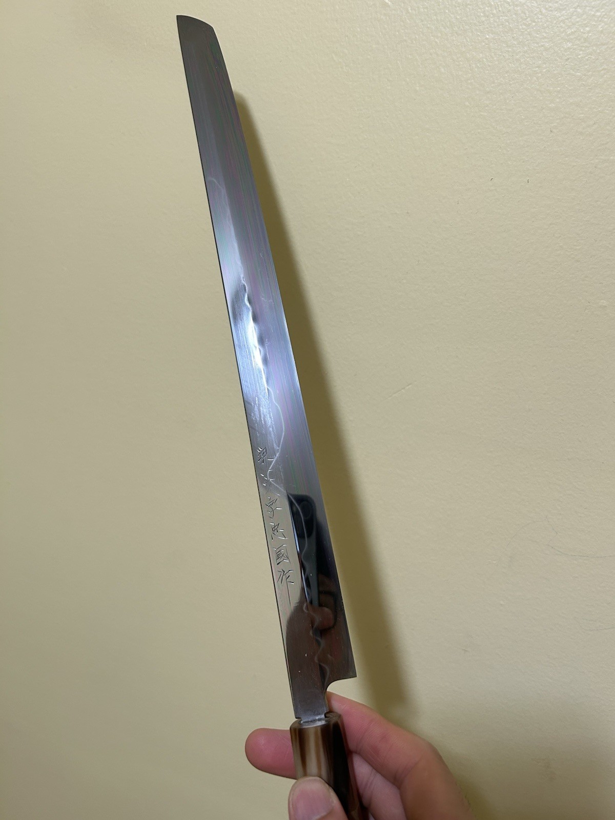 Tatsuo Ikeda Honyaki Sakimaru Takohiki with Mt. Fuji 330mm