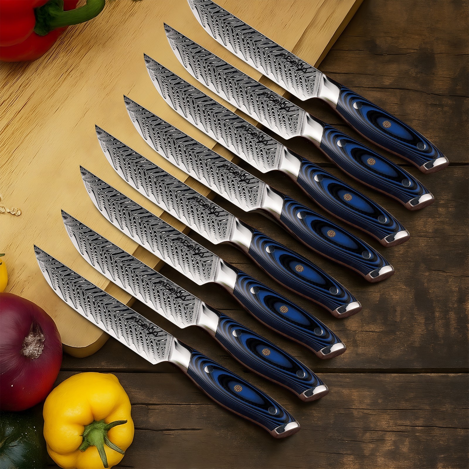 Kanpeki 8-Piece Straight Edge Steak Knife Set – VG10 Super Steel Core