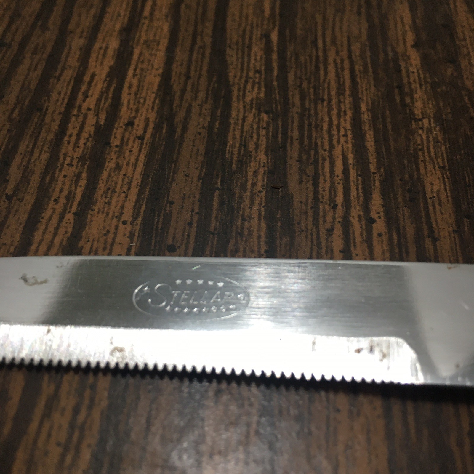 Lot of 6 Vintage STELLAR Steak Knives JAPAN Stainless Steel Cream Color Handle