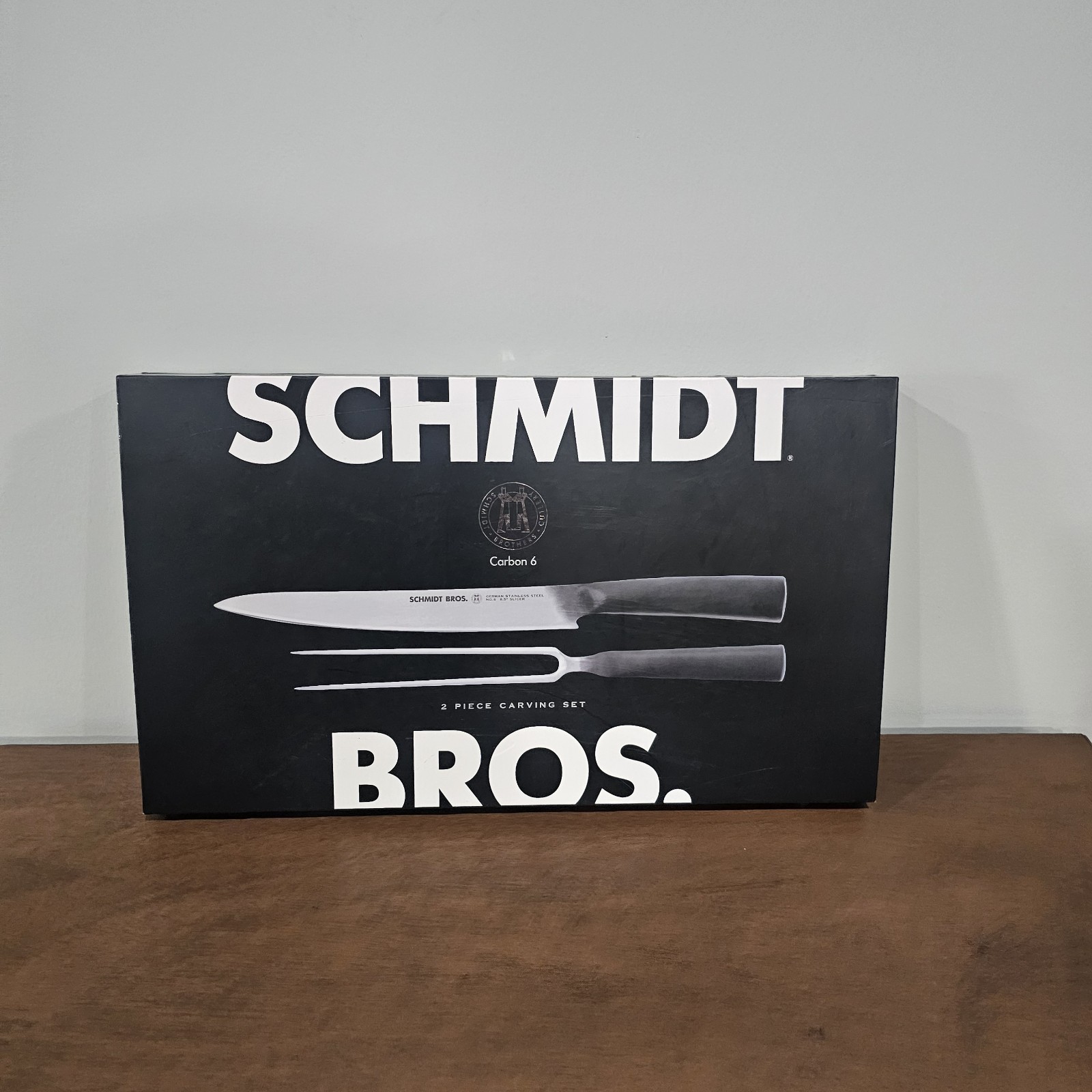Schmidt Bros. Carbon 6 No.6 2-Piece Carving Set 9″ Slicer & Fork Stainless Steel