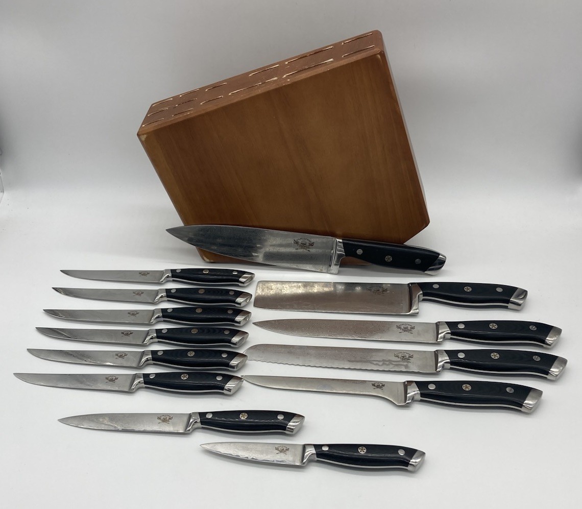 Skallywag Tactical Knives Set Of 13 Culinary Kitchen Knives Damascus Steel Rare