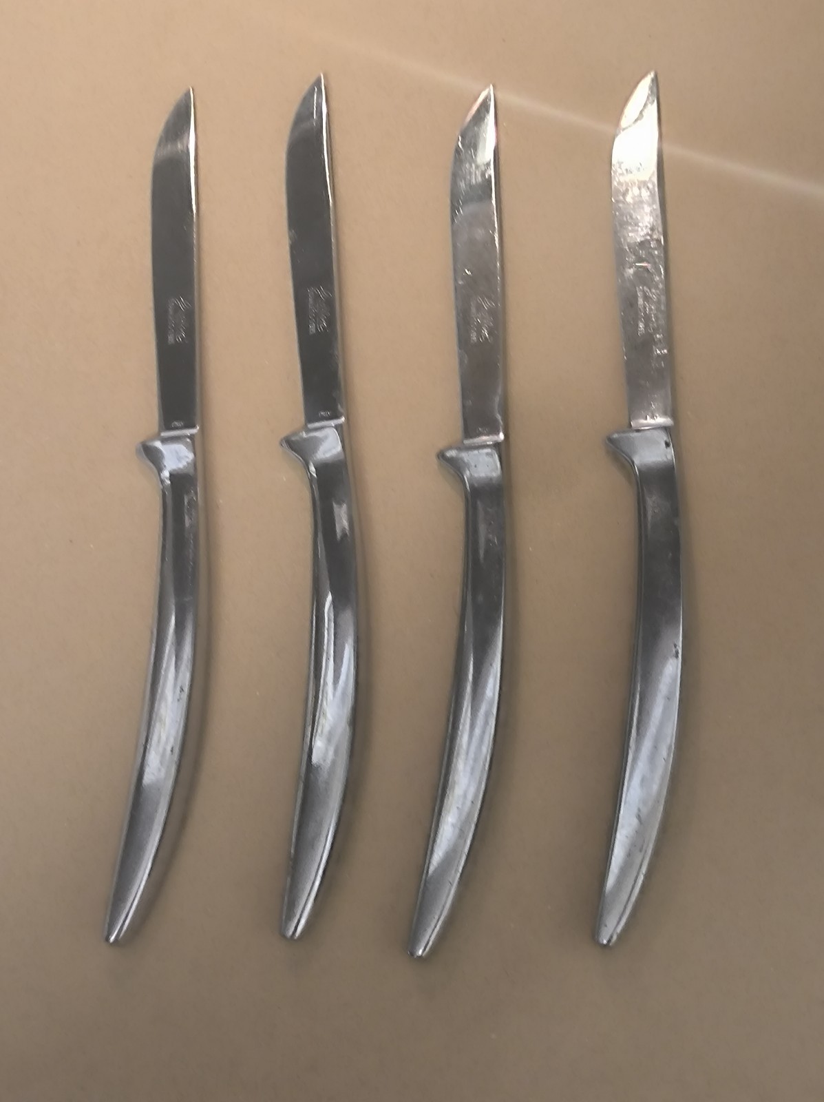 Vintage GRIFFON Italian Polished Stainless Steel Steak Knife Set – 4 Knives