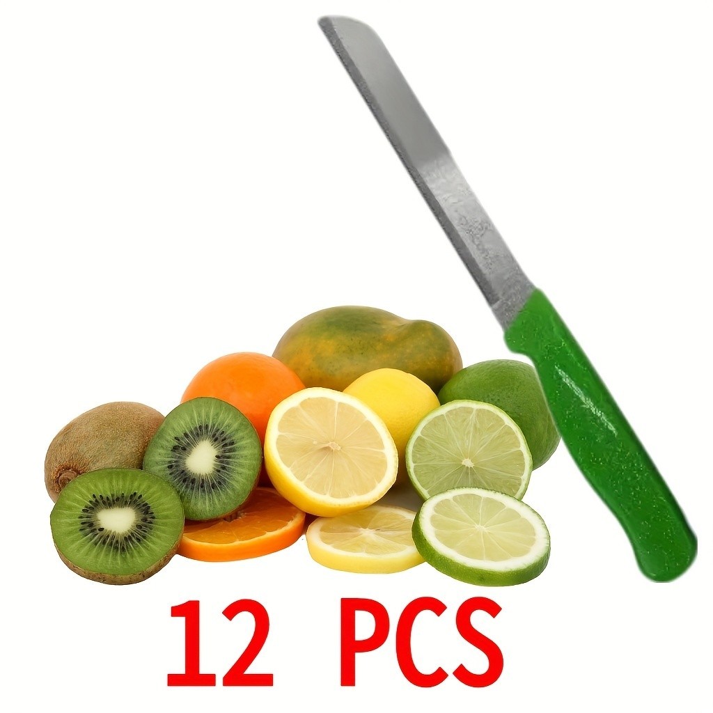 12-PCS 6-Color Knife Set Stainless Steel Bread Knife Kitchen Knife 8.5-inch