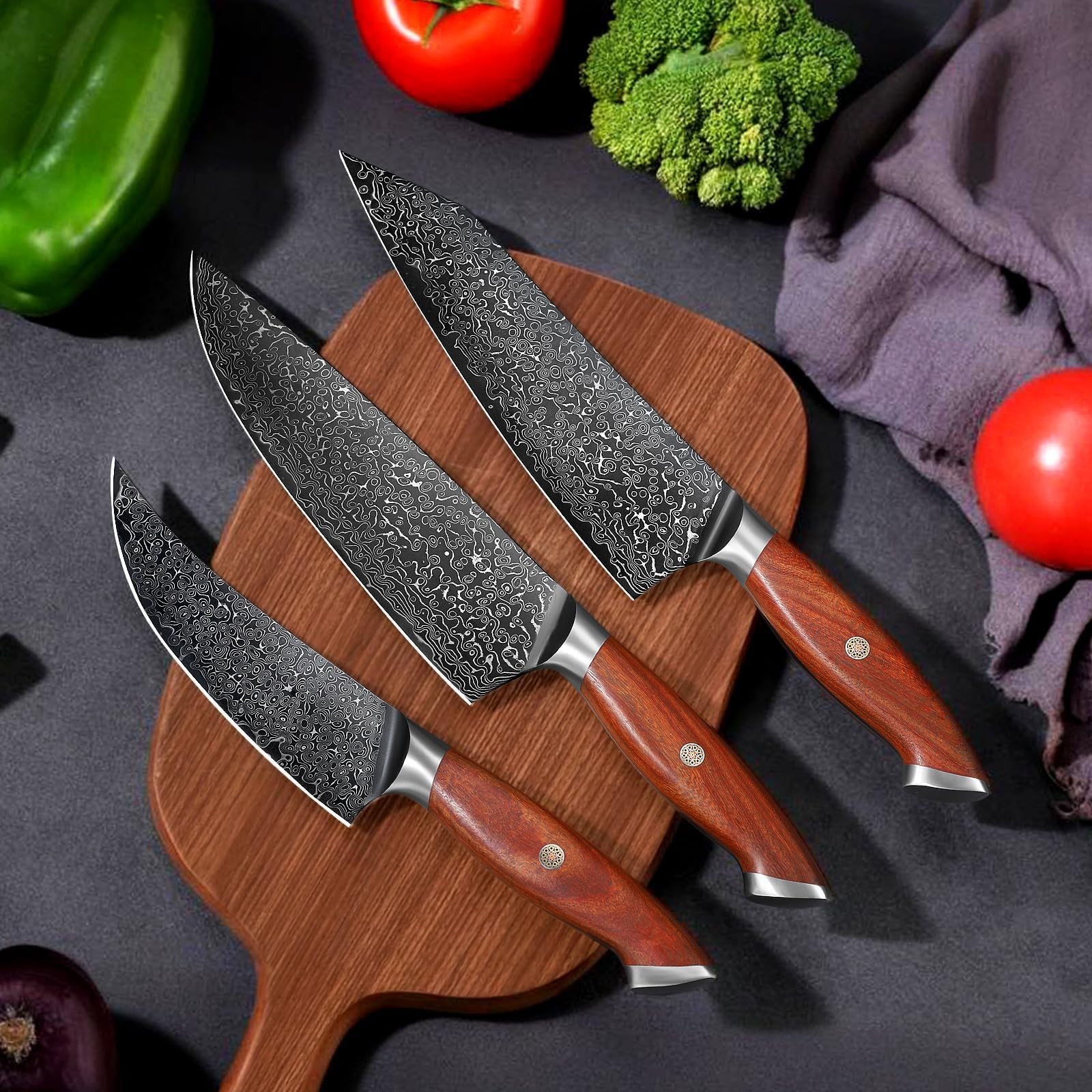 Damascus Chef Knife 8 Inch, 67-Layer VG10 Core Japanese Steel, Walnut Handle …