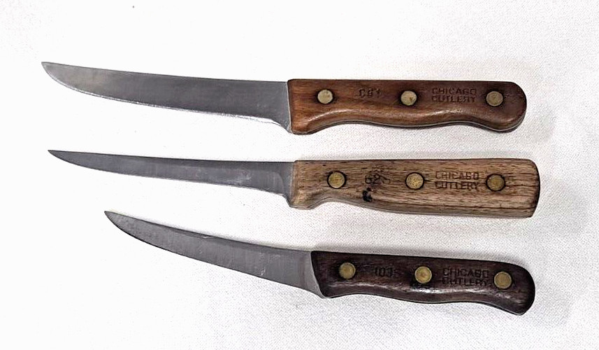 Lot of 3 Vintage Chicago Cutlery Knives, 103S, C61, 62S