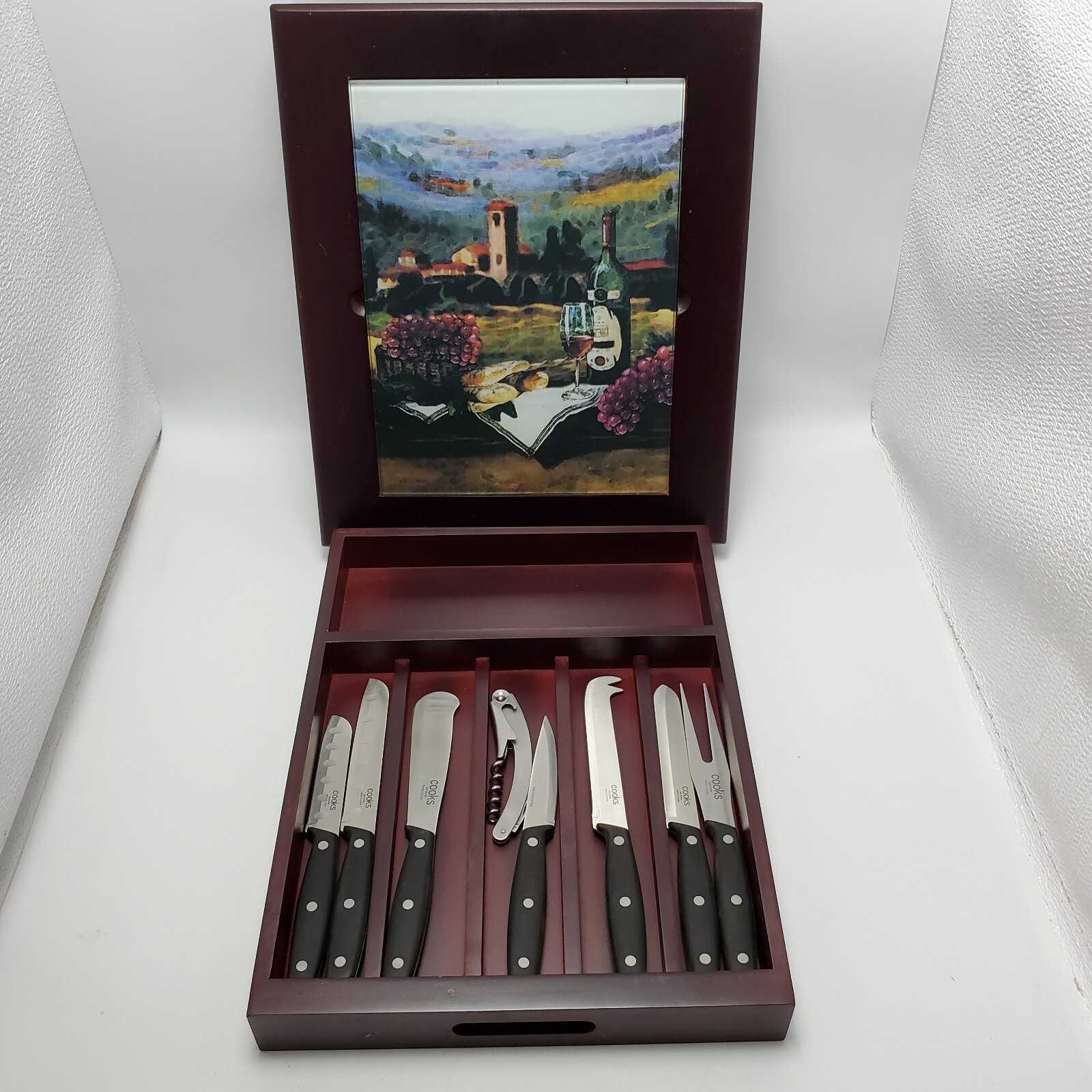 JCP Cooks Entertainer Knife Set With Storage Box And Cutting Board Gift Set
