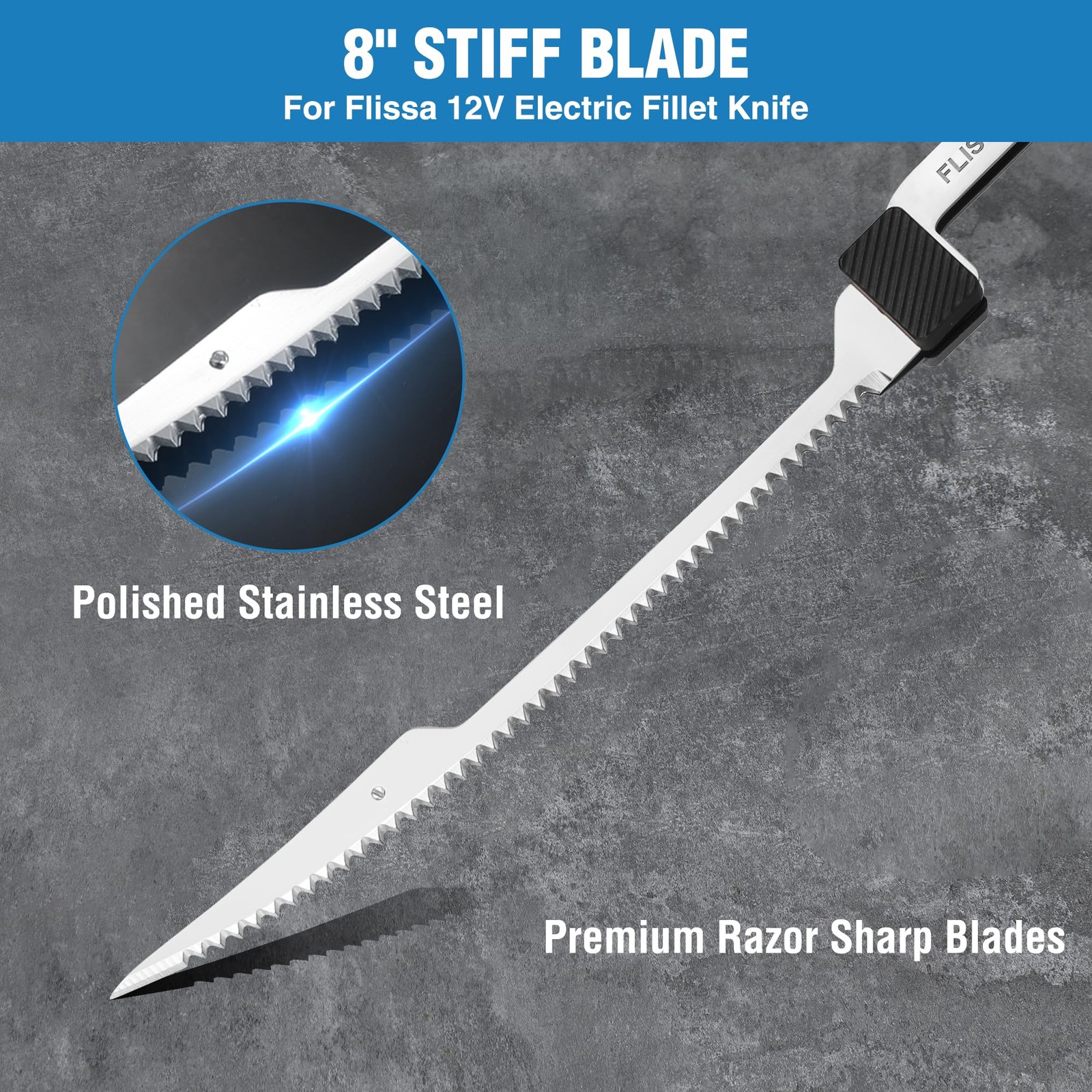 Replacement 8″ Flex Blade for Electric Fillet Knife in Polished Stainless Ste…
