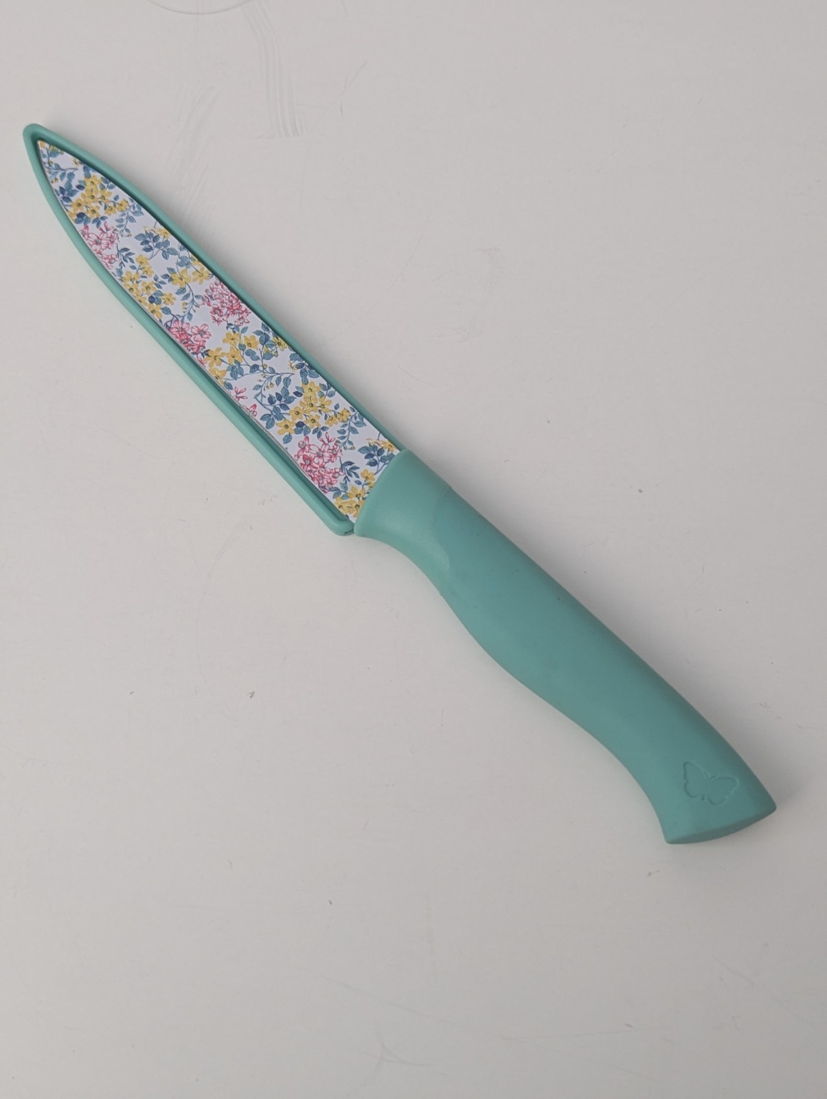The Pioneer Woman 10 Inch Teal UTILITY Knife w/ Sheath Floral Design 5.5” Blade