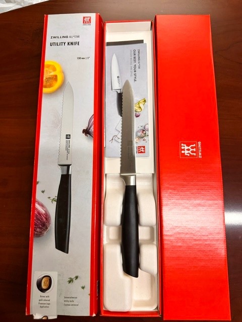 ZWILLING UTILITY KNIFE All Star 5″ Utility Knife MADE IN GERMANY GOLD CAP NEW