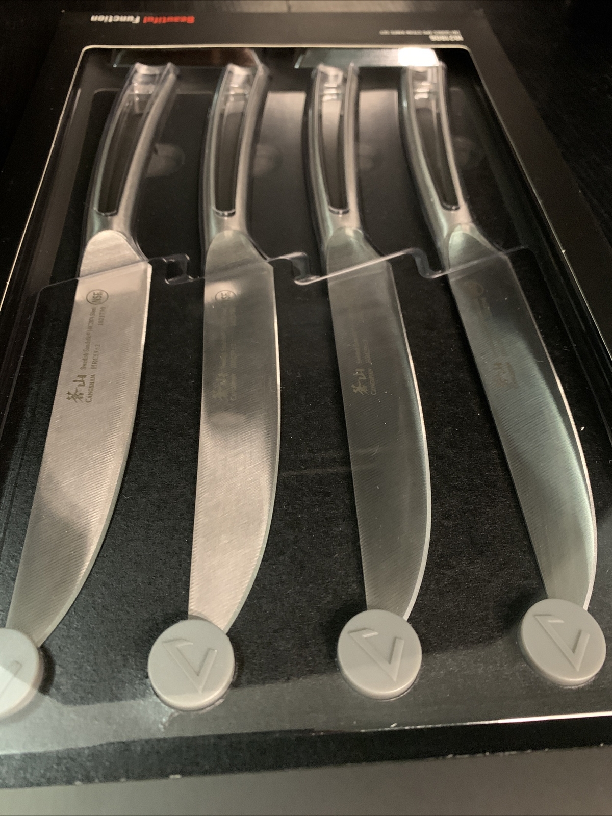 Cangshan TN1 Series 1021806 Swedish Sandvik 14C28N Steel Forged 4pc Steak Knife