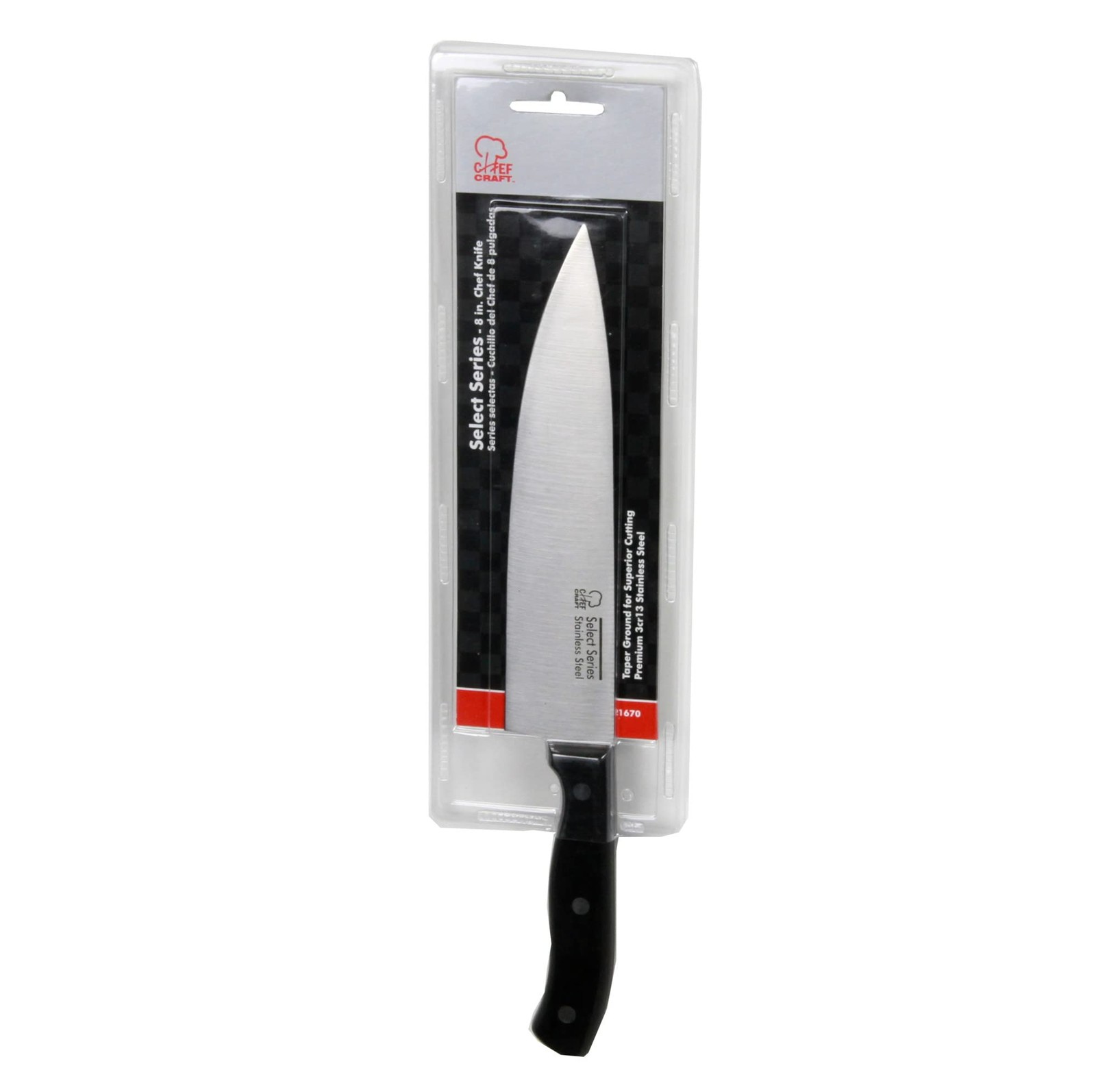 Chef Craft Select Chef Knife, 8 inch blade 13 inches in length, Stainless