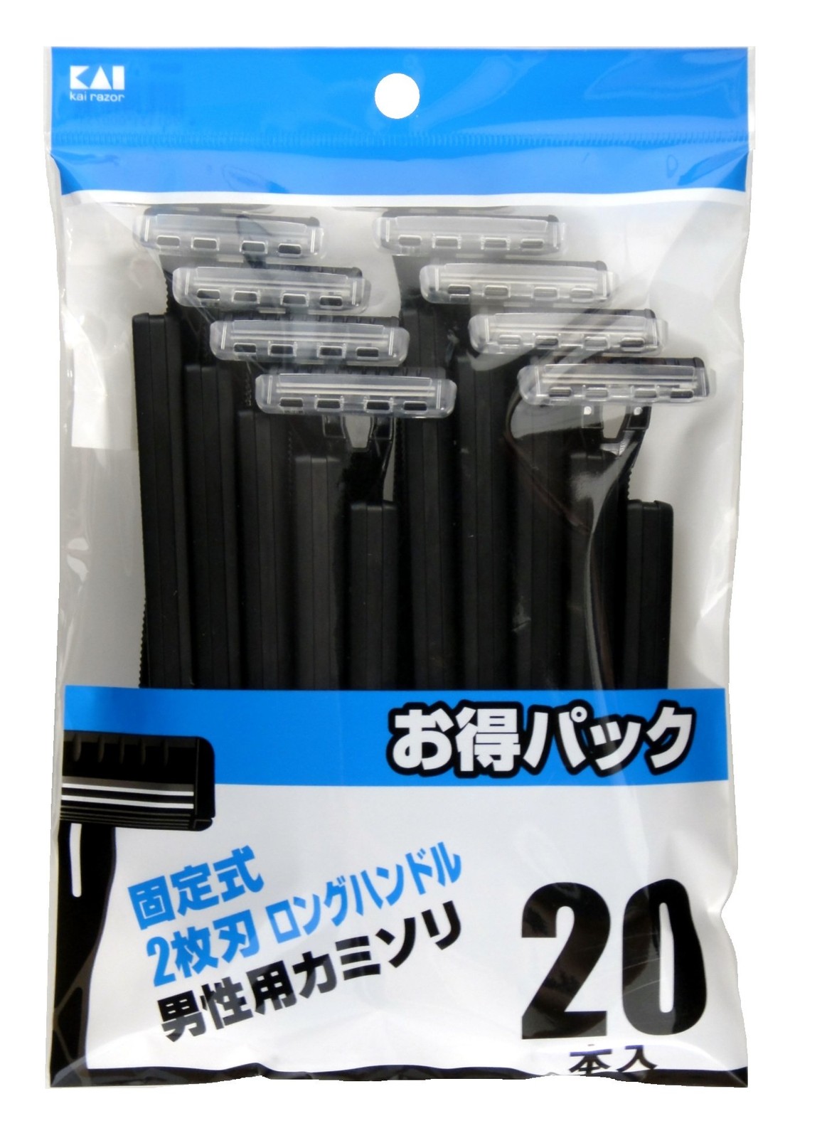 20 Pieces Kai Corporation Luce Double-Blade Razor (without smoother) Long Handle
