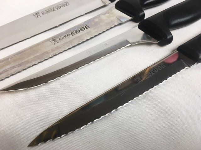 4 J.A. Henckles Ever Edge Knife Set Chef, Bread, Meat, Utility Cutlery