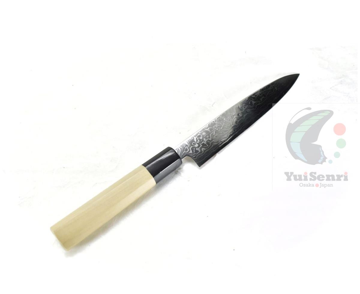 Yoshihiro Ginsan Damascus Stainless Paring Knife 150 mm with Magnolia wood