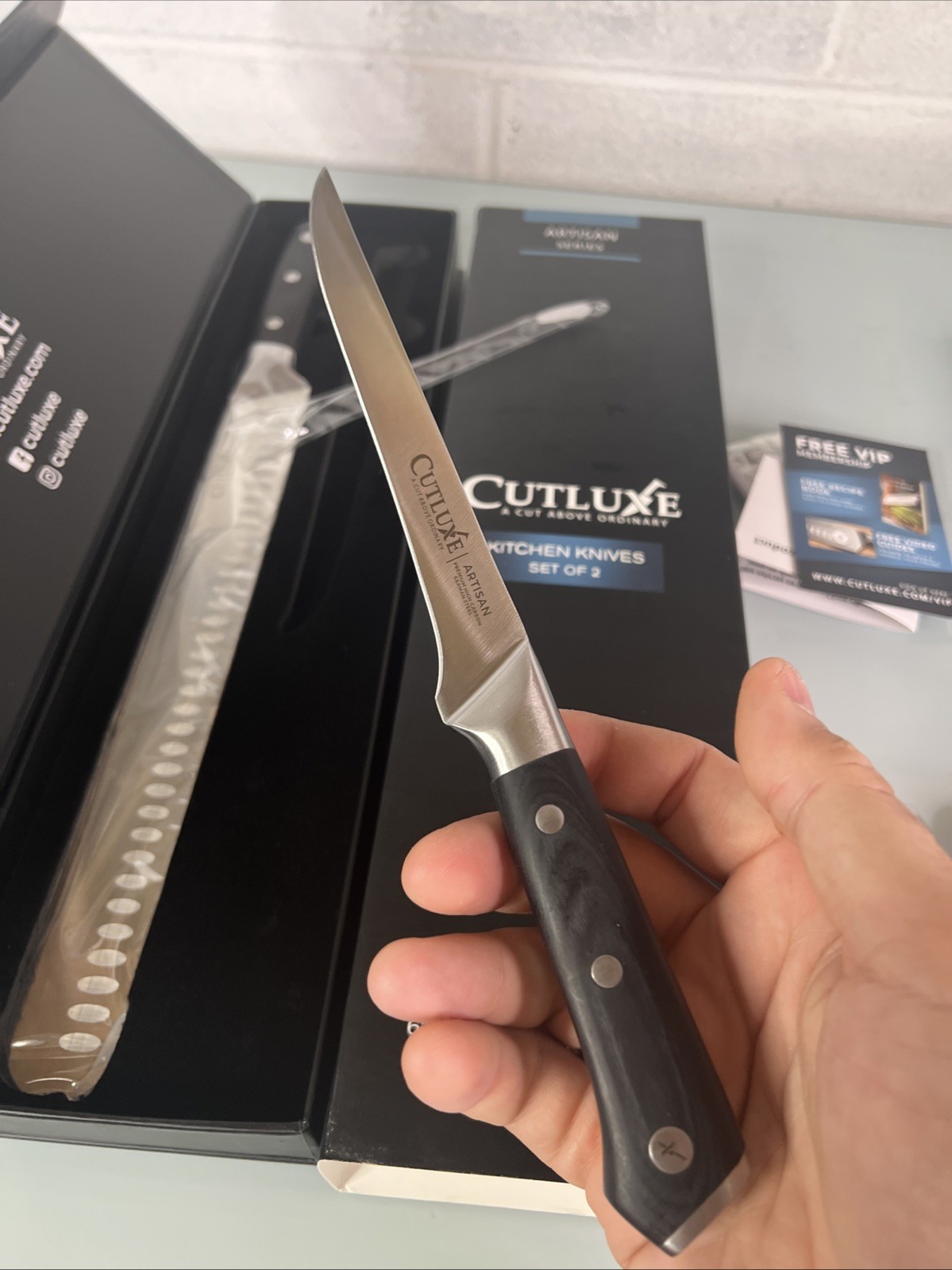 Cutluxe Carving Knife Set for BBQ & Brisket – Razor Sharp German Steel Slicing a