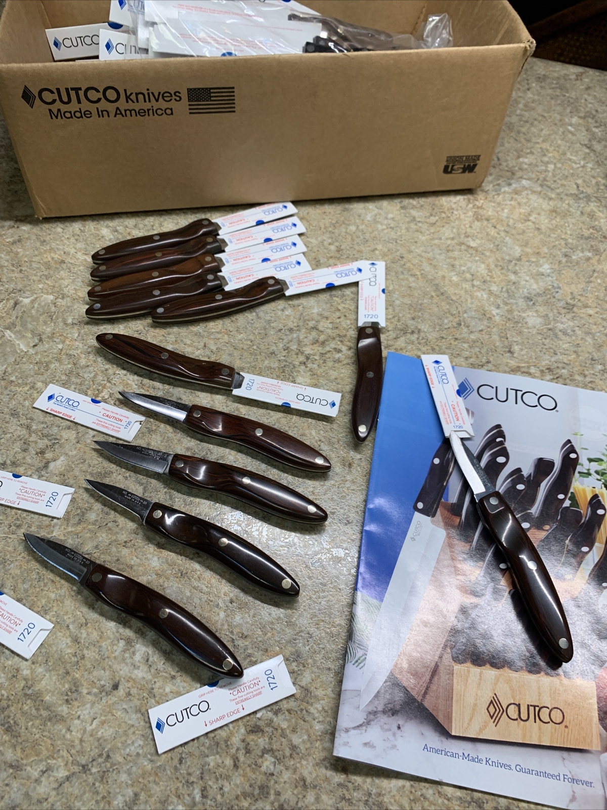CUTCO 20 or 1020 Paring Knife Factory Sharp Strt Edge Classic/Brown Choose Qty