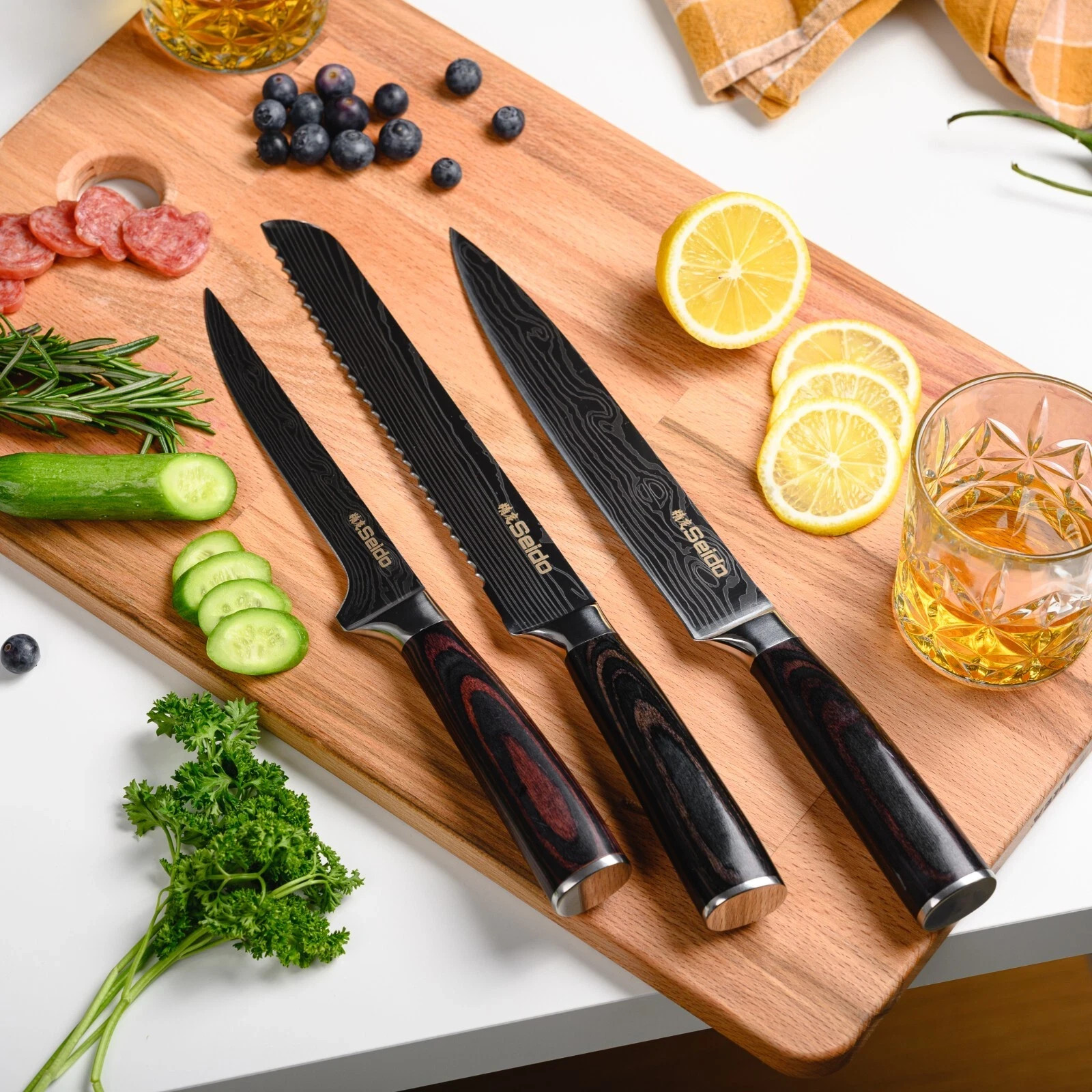 Seido Knives Japanese Master Chef Knife Set, 8-Piece Professional Kitchen Knives