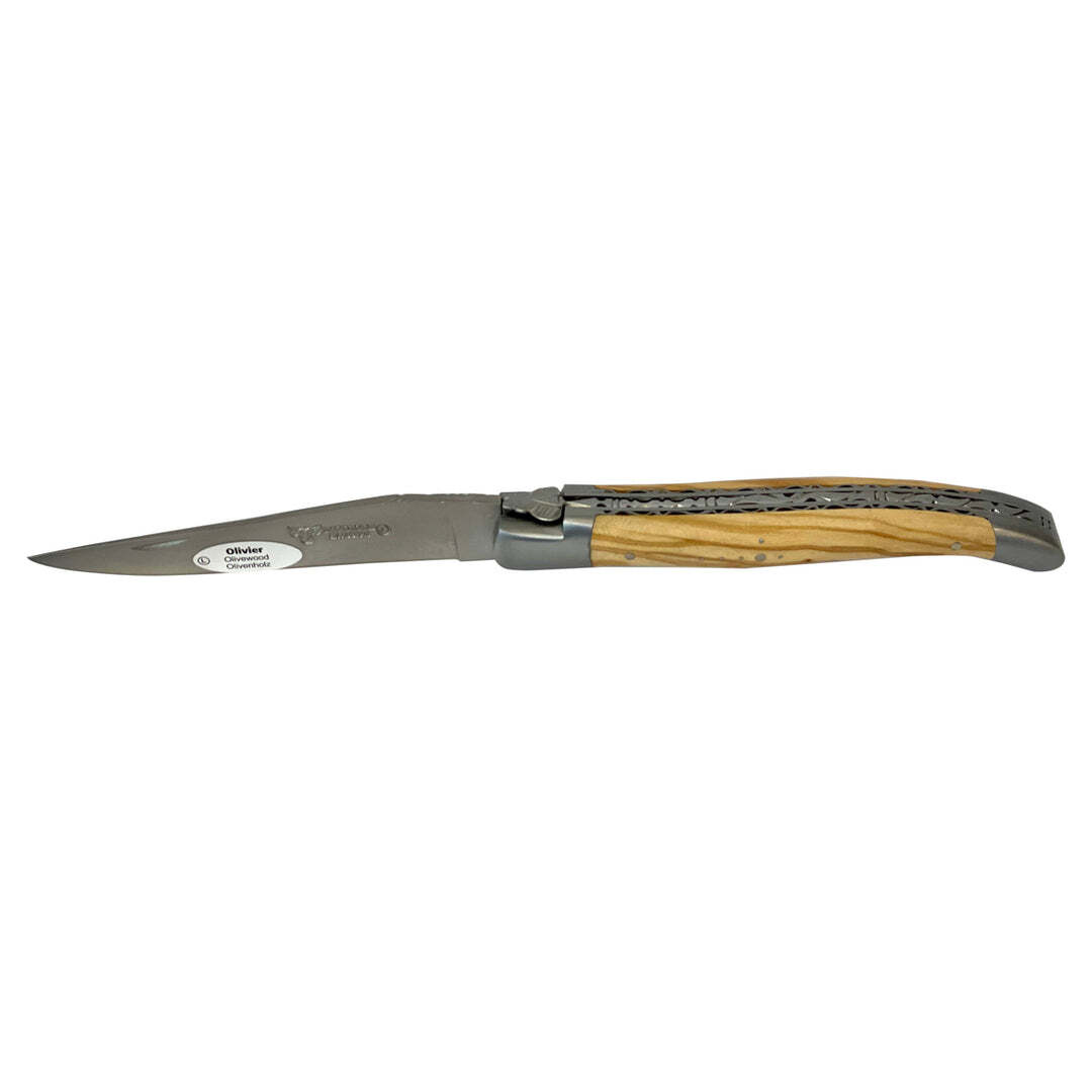 Laguiole En Aubrac Luxury Folding Pocket Knife With Olivewood Handle, 4.75-In