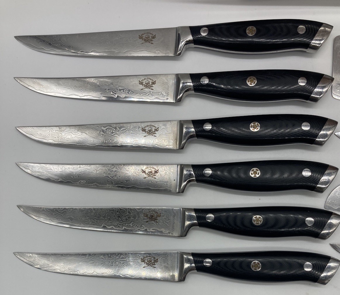 Skallywag Tactical Knives Set Of 13 Culinary Kitchen Knives Damascus Steel Rare
