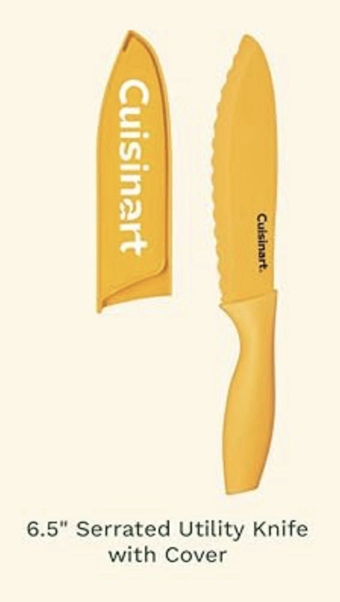 Cuisinart 6.5″ Utility Knife Stainless Steel Yellow Blade Guard Advantage Chef’s