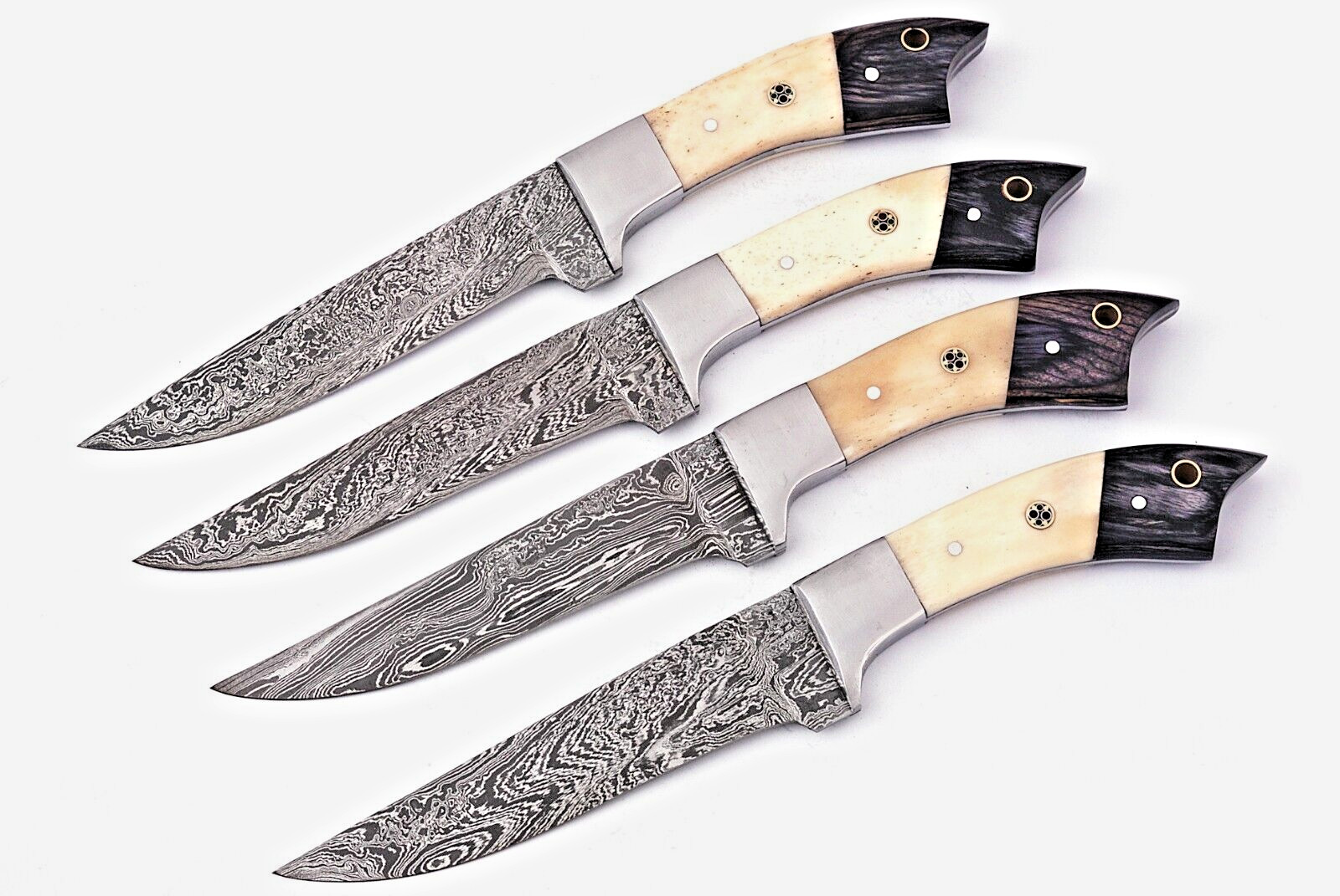 Damascus Steak Chef Knife Set Custom Made – Hand Forged Damascus Steel 1390