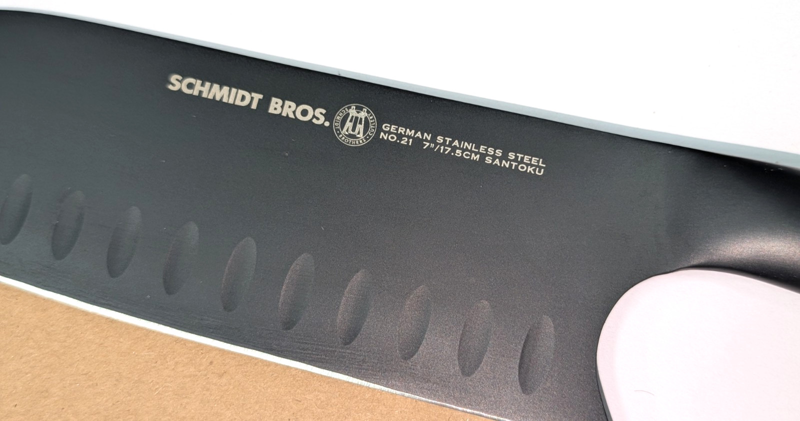 Schmidt Brothers – Jet Black Matte 7″ Santoku Knife German Stainless Steel – New