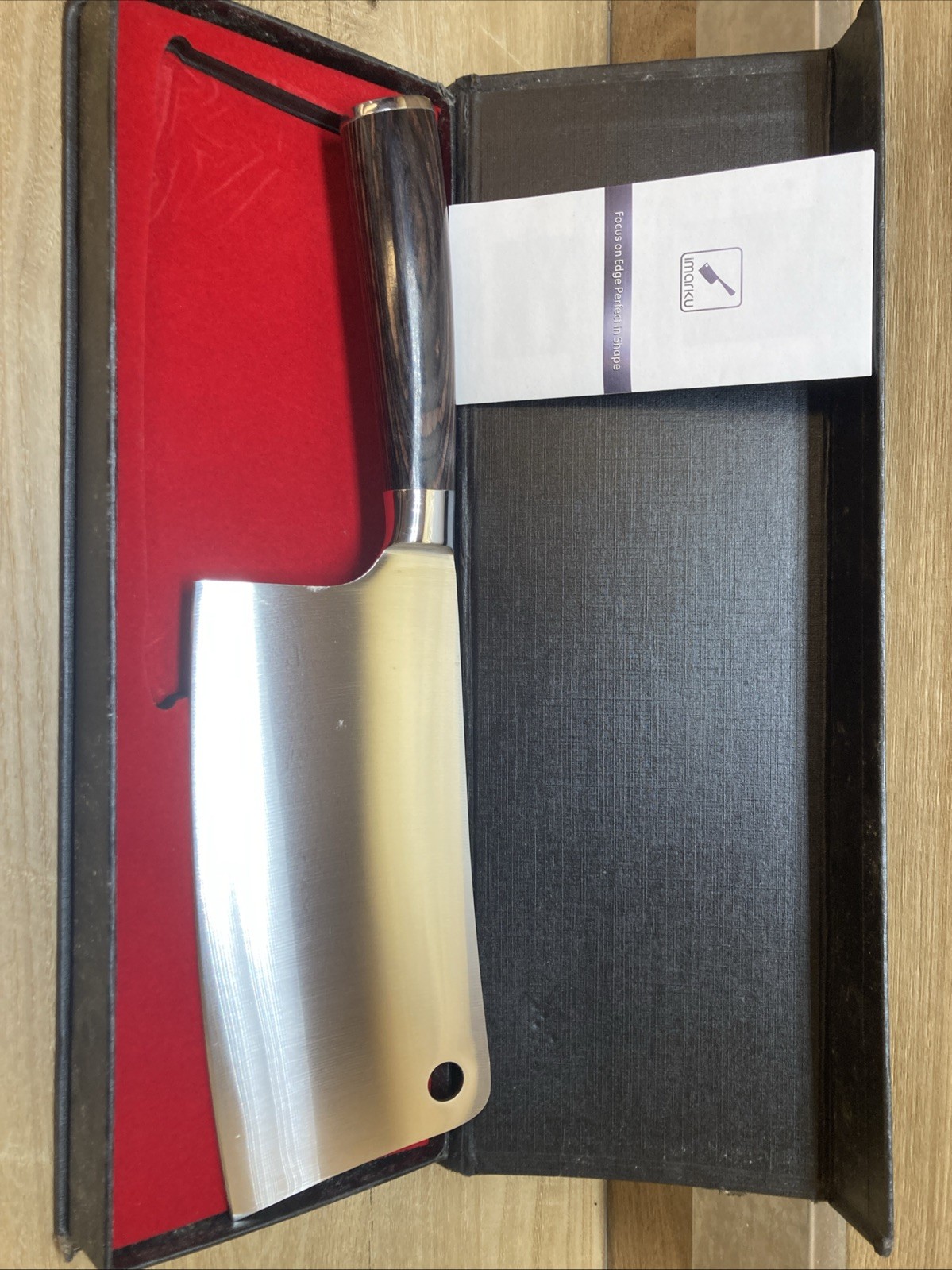 iMarku Cleaver 7” inch knife With Hole In Blade Ultra Sharp