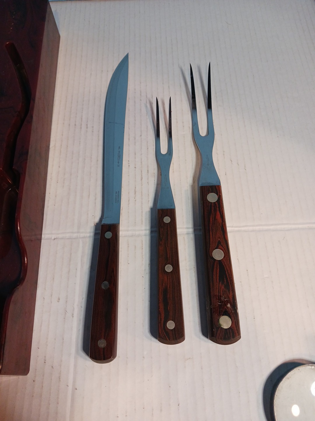 Cutco Carving Set # 33 36 37 & 41 Tray With Sharpening Stone