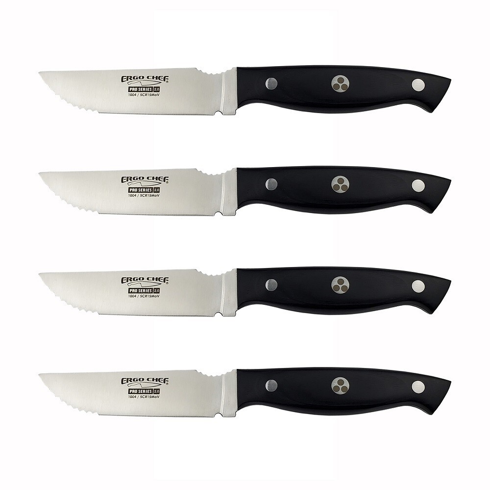 Ergo Chef Knife Block Set 11pc Pro Series 2.0 Forged Knives Acacia Wood Block