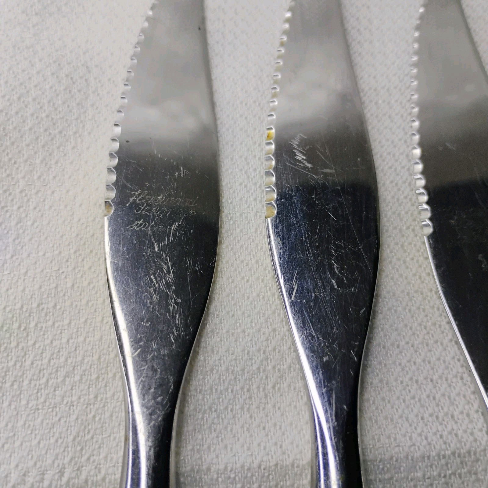 Vintage Teak Wood Fleetwood Designs Stainless Steak Knives Set of 5 8.25″ MCM