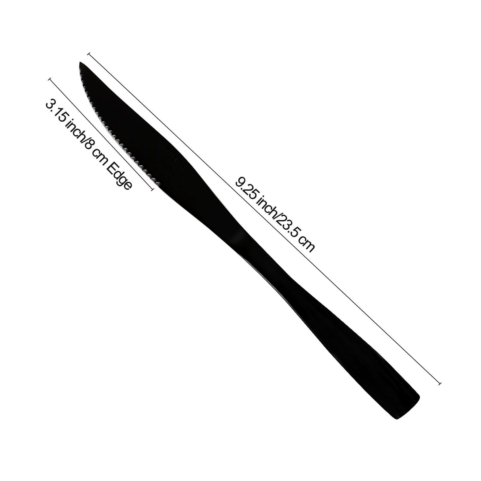 8 PCS Dinner Steak Knife Set Stainless Steel Serrated Cutlery Knives Black