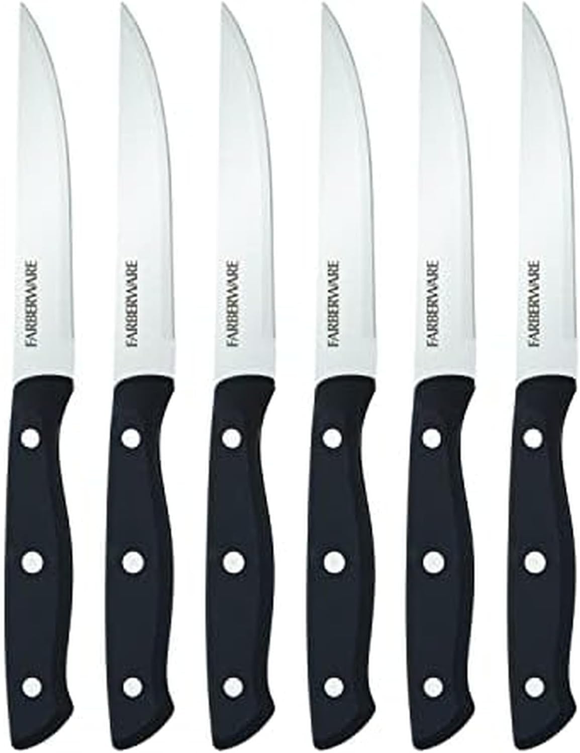 Steak Knives Set of 4, High-Carbon Stainless Steel Blades with Triple Rivet