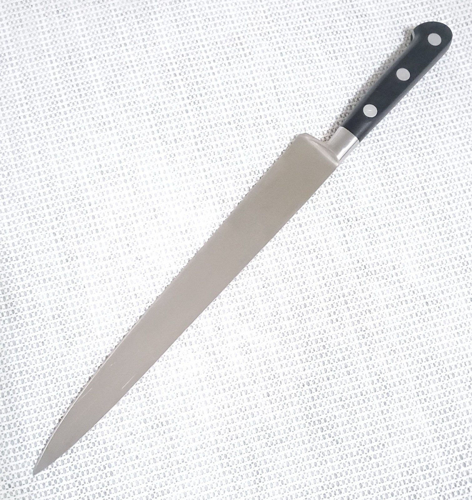 E.DEHILLERIN 9″CARVING KNIFE FRANCE ,TRIPLE RIVITED HANDLE STAINLESS