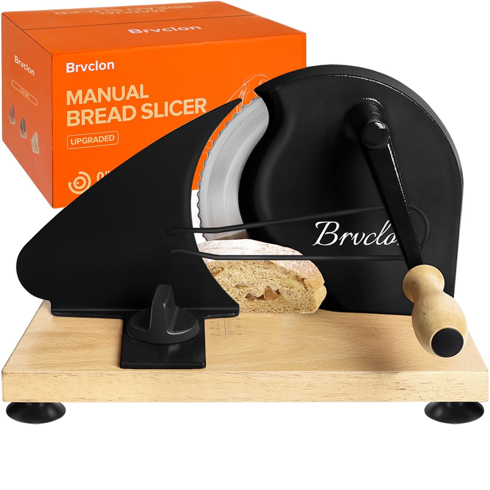 Manual Bread Slicer Adjustable Thickness, Hand Crank Bread Slicer for Homemad…