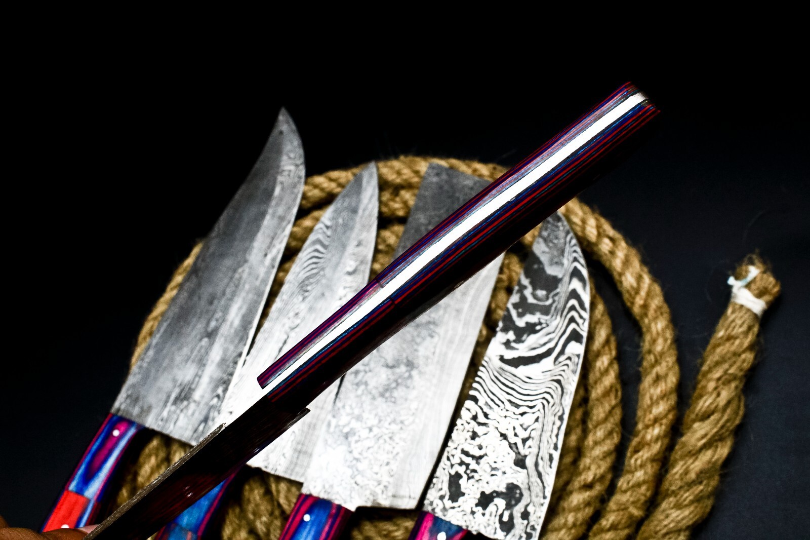 CUSTOM HANDMADE FORGED DAMASCUS STEEL CHEF KNIFE KITCHEN CHEF KNIVES SET