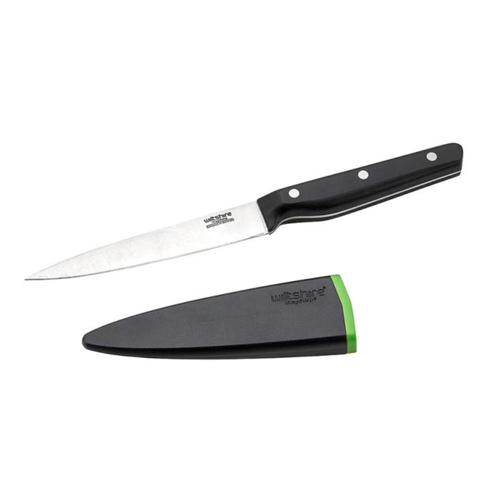 Wiltshire Staysharp Triple Rivet Utility Knife 13cm w/ Sharpener – 41602