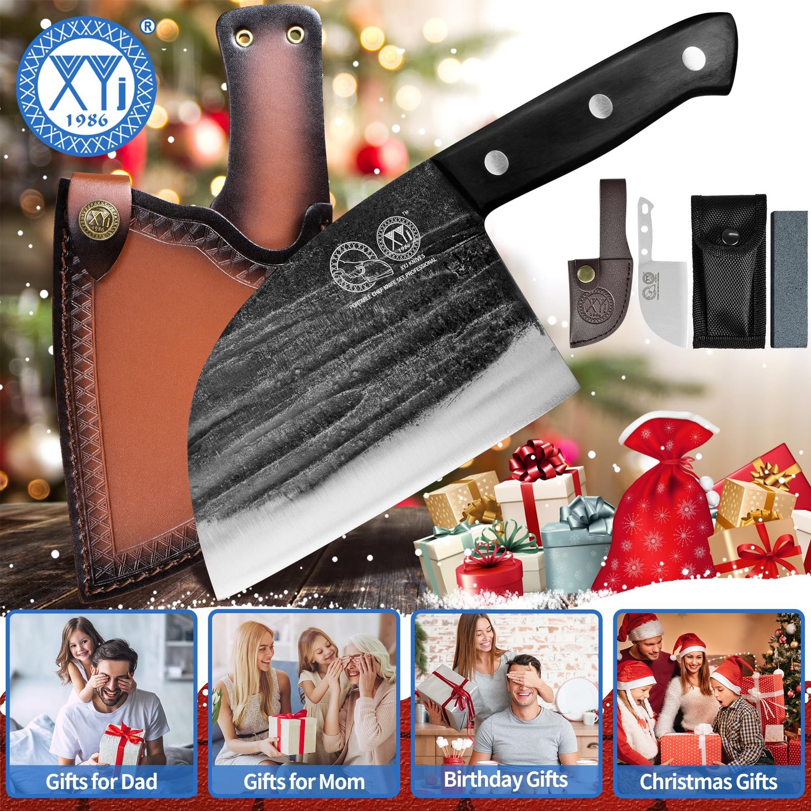 XYJ Authentic Since 1986,6 Inch Serbian Chef Knife With Sheath,Handmade Forge…