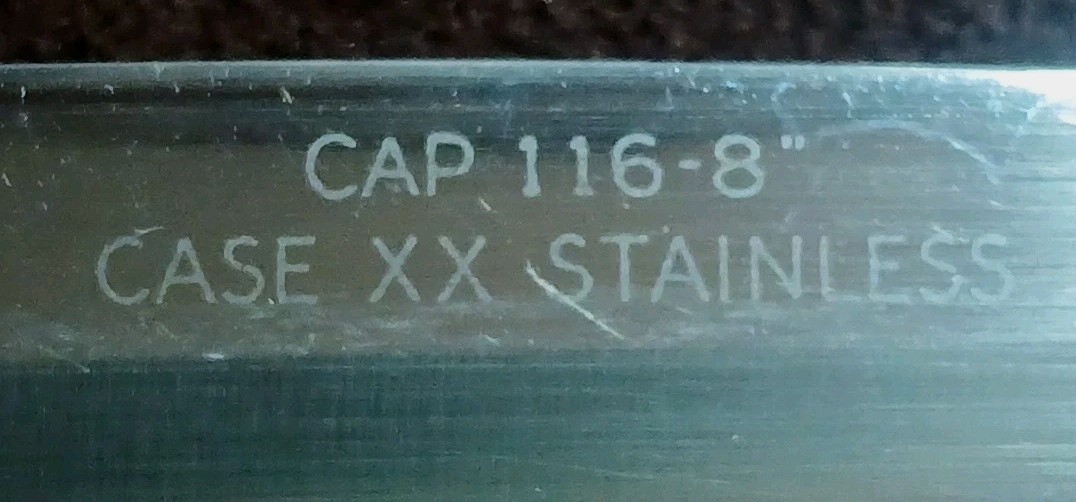 CASE XX Stainless Cap 116-8″ Carving Knife, W/ Wood Figer Groove Handle U.S.A.