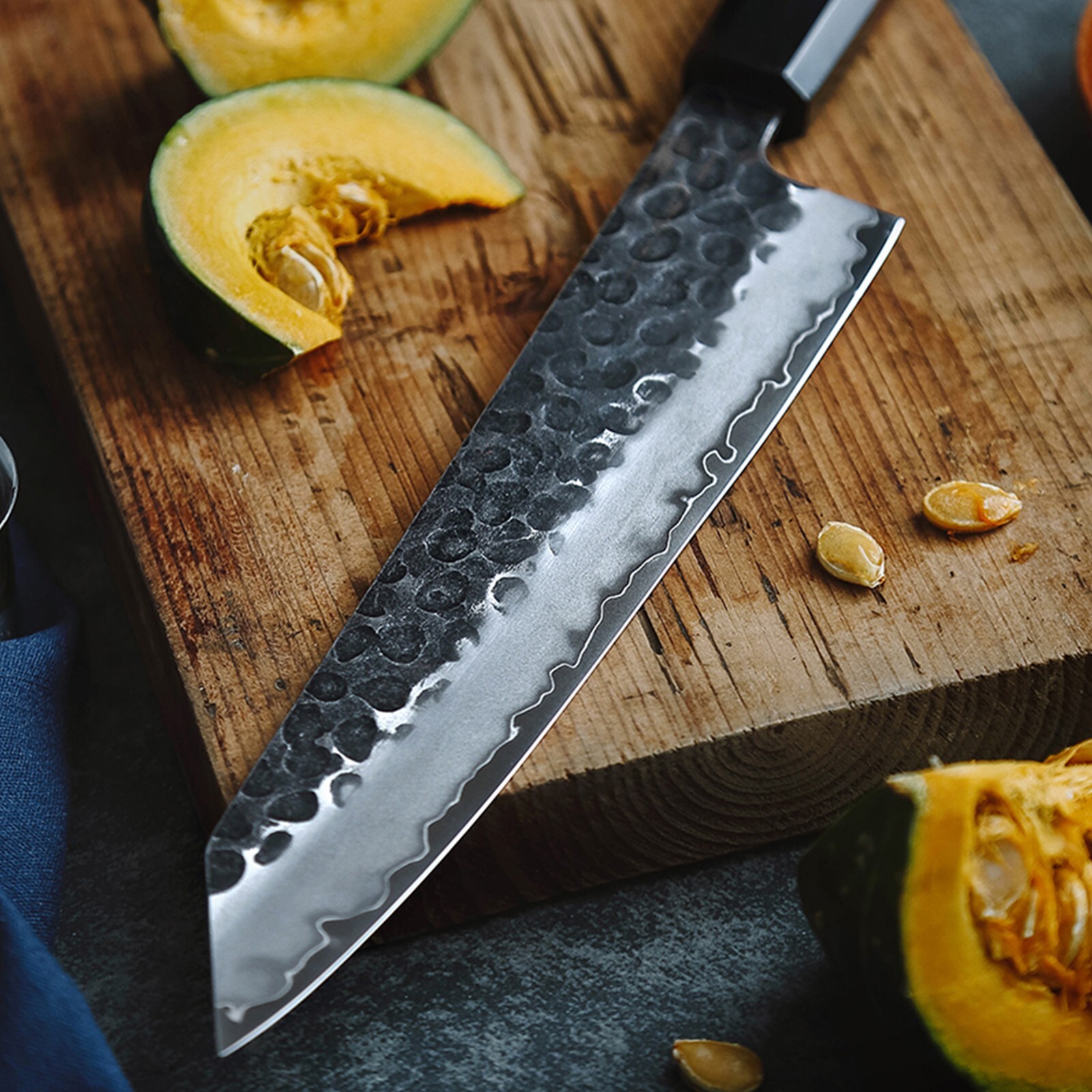 HEZHEN PM8S Damascus Forged Chef Knife 3-Layer Composite Steel Stainless Steel