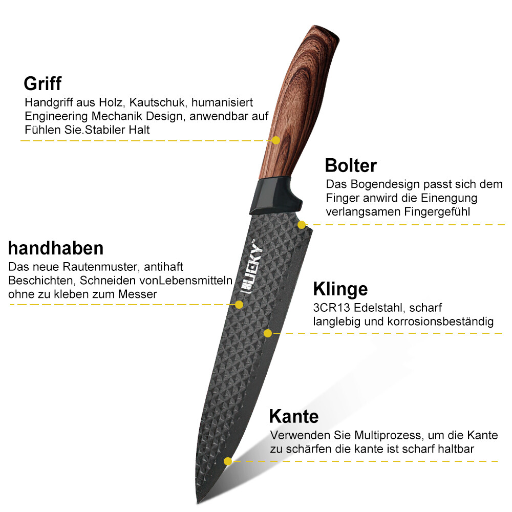 Kitchen Knife Set Damascus Pattern Chef Knives Stainless Steel Cleaver with Box