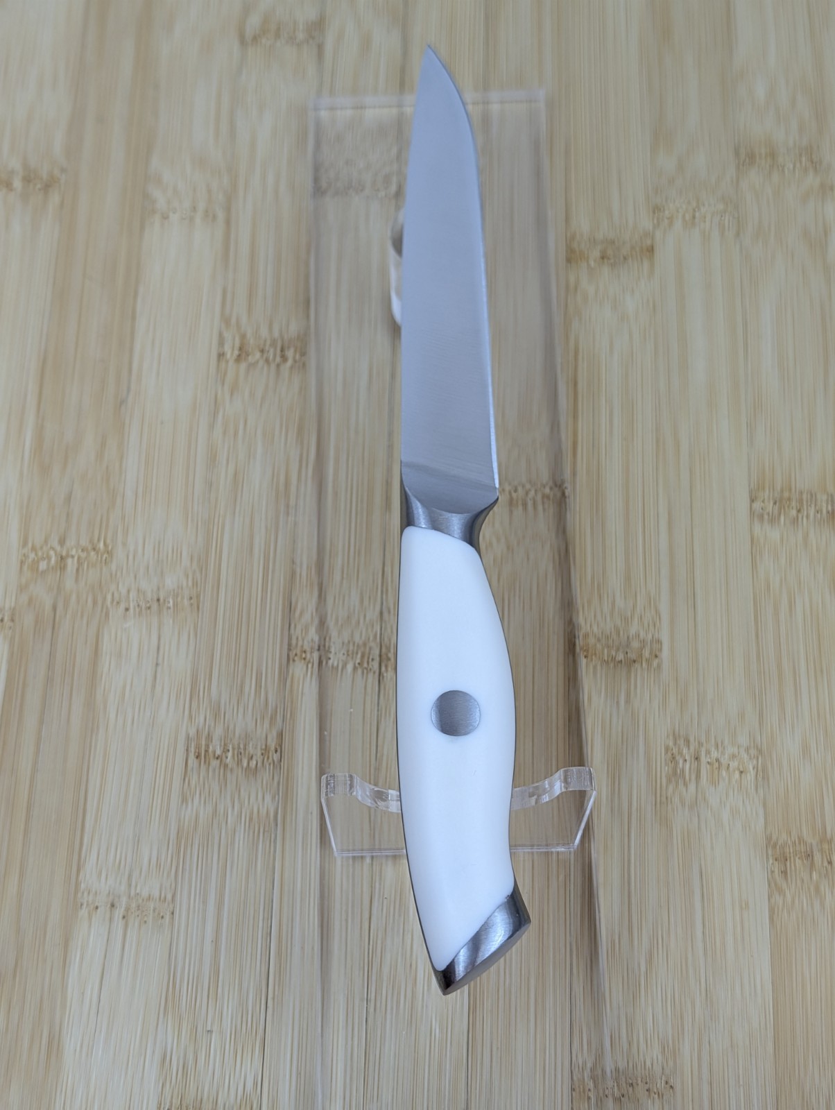 HUUSK Japan 5-in UTILITY Knife w/ HIGH-CARBON Steel Blade w/ WHITE Handle, NEW