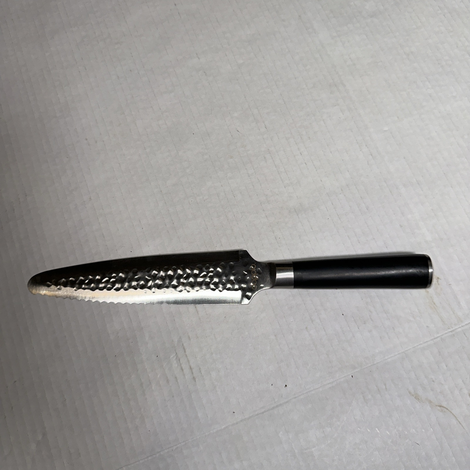 Doppio Knife Double Edged Hammered Blade