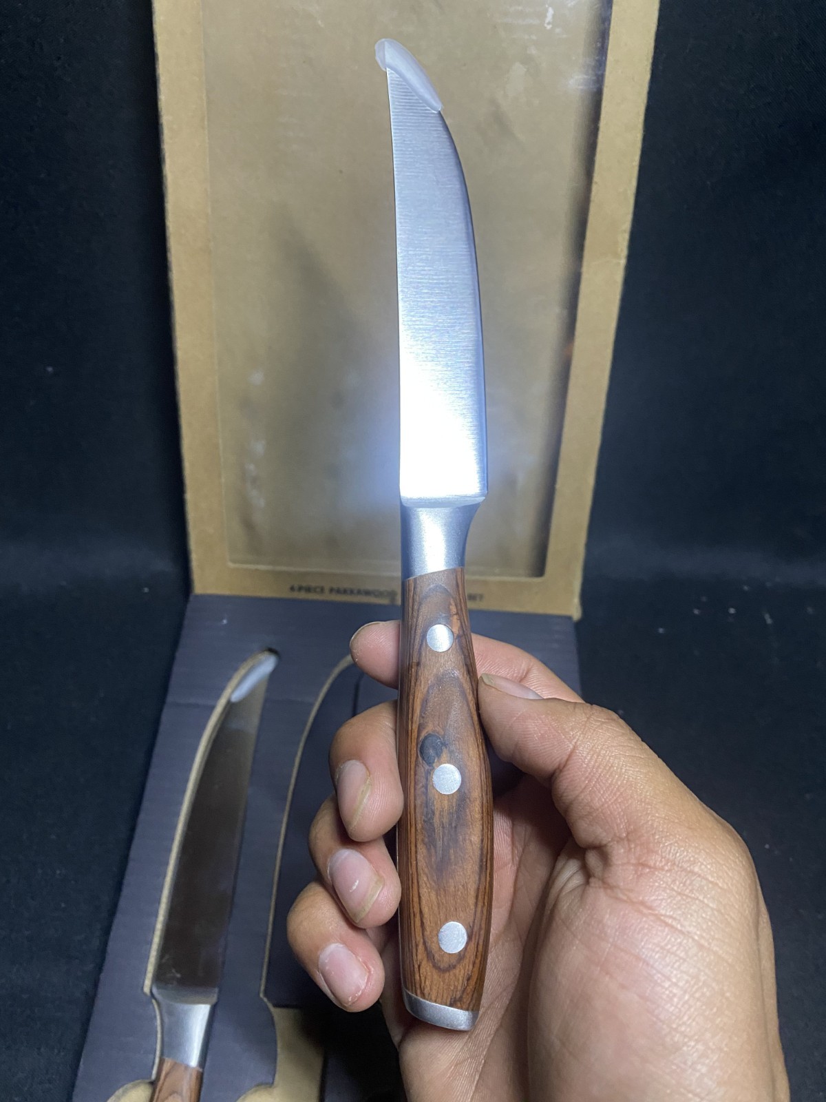 Messermeister Avanta 4-Piece Steak Knife Set German Stainless Steel Pakkawood